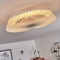 Ventilateur De Plafond Rivarotta Led Blanc, 1 Lumiere, Telecommandes
