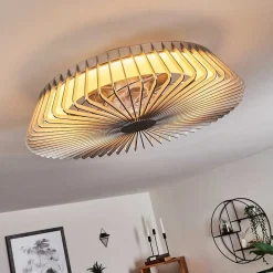 Ventilateur De Plafond Rivarotta Led Blanc, 1 Lumiere, Telecommandes