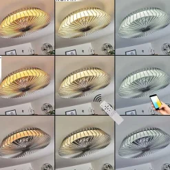 Ventilateur De Plafond Rivarotta Led Blanc, 1 Lumiere, Telecommandes