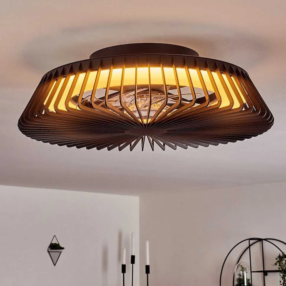 Ventilateur De Plafond Rivarotta Led Blanc, 1 Lumiere, Telecommandes