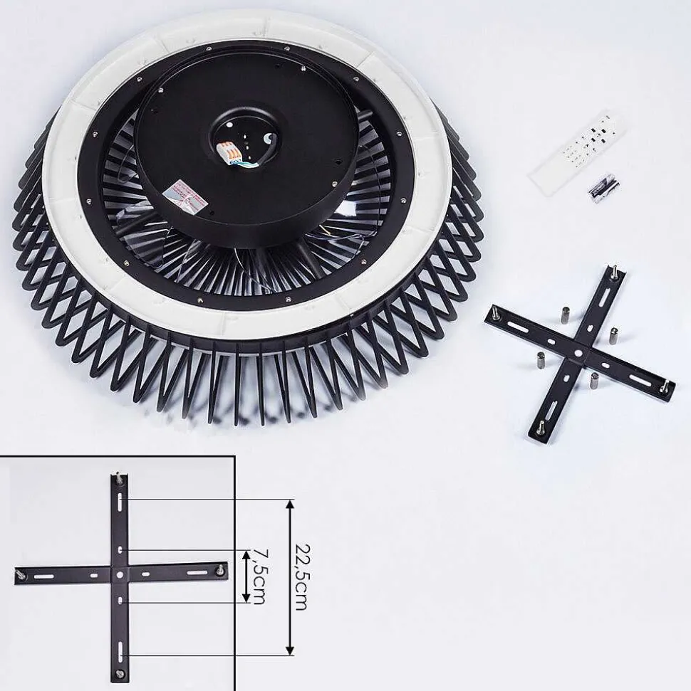Ventilateur De Plafond Rivarotta Led Blanc, 1 Lumiere, Telecommandes