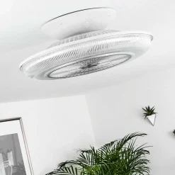Ventilateur De Plafond Riccione Led Blanc, 1 Lumiere, Telecommandes, Changeur De Couleurs