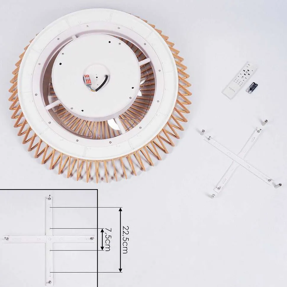 Ventilateur De Plafond Rivarotta Led Blanc, 1 Lumiere, Telecommandes