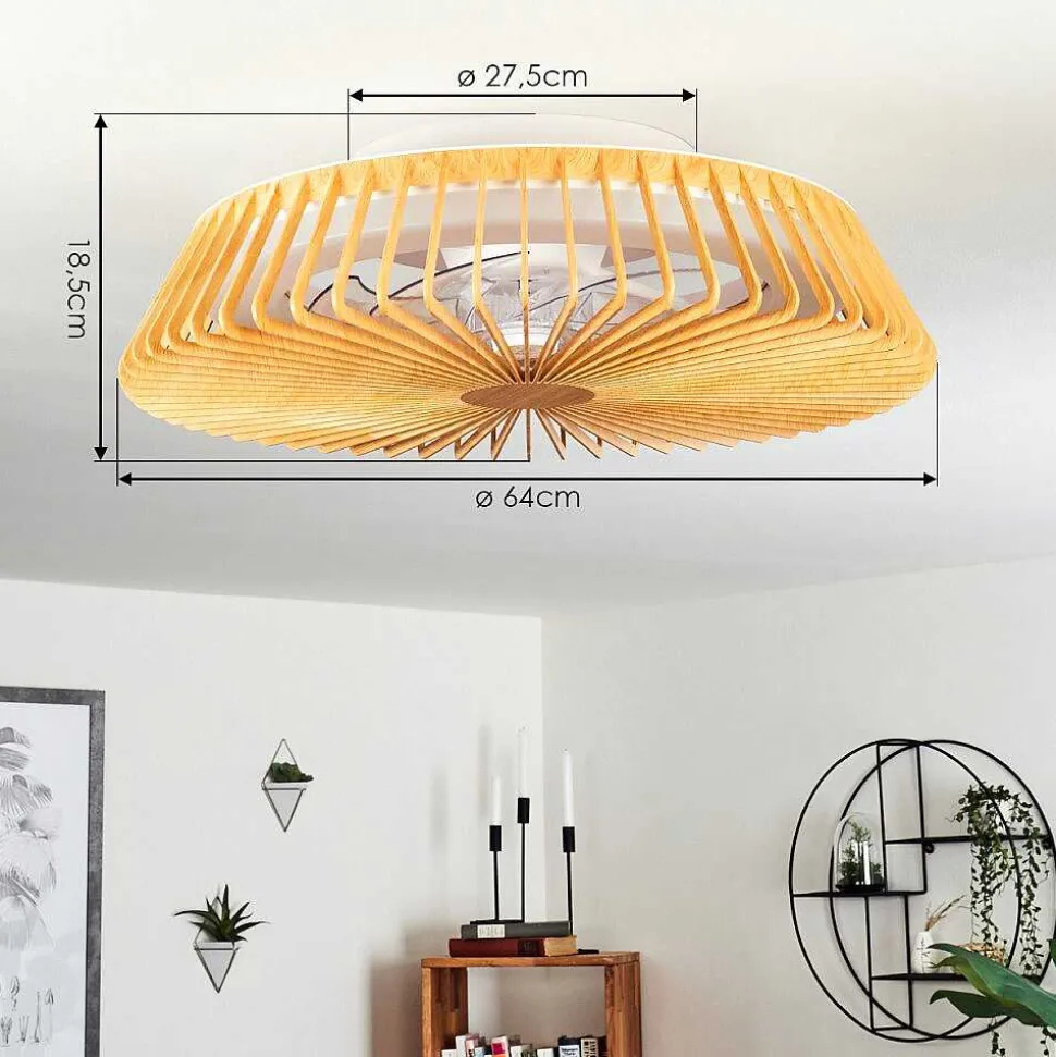 Ventilateur De Plafond Rivarotta Led Blanc, 1 Lumiere, Telecommandes