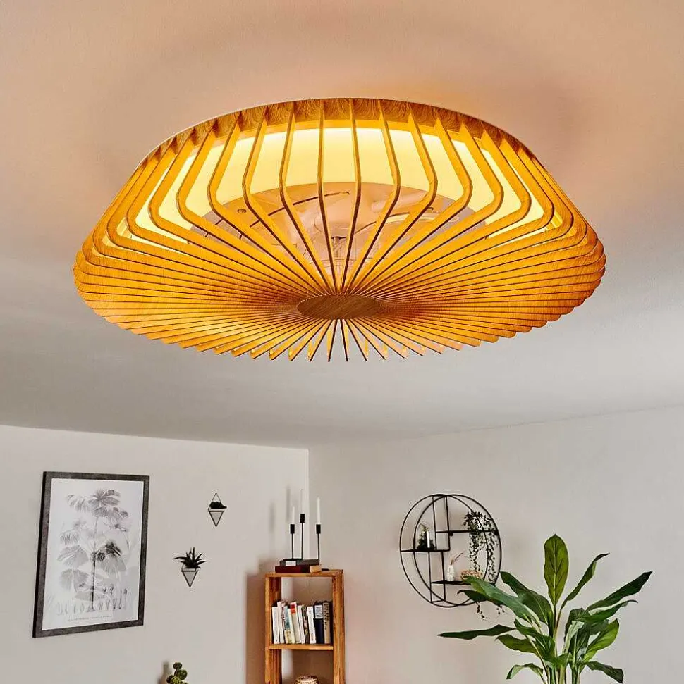 Ventilateur De Plafond Rivarotta Led Blanc, 1 Lumiere, Telecommandes