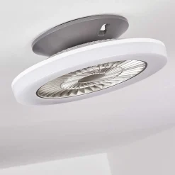 Ventilateur De Plafond Somalia Led Argente, Transparent, 1 Lumiere