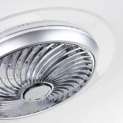 Ventilateur De Plafond Tamworth Led Argente, Transparent, 1 Lumiere, Telecommandes