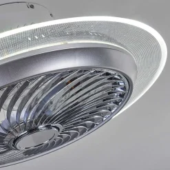 Ventilateur De Plafond Tamworth Led Argente, Transparent, 1 Lumiere, Telecommandes