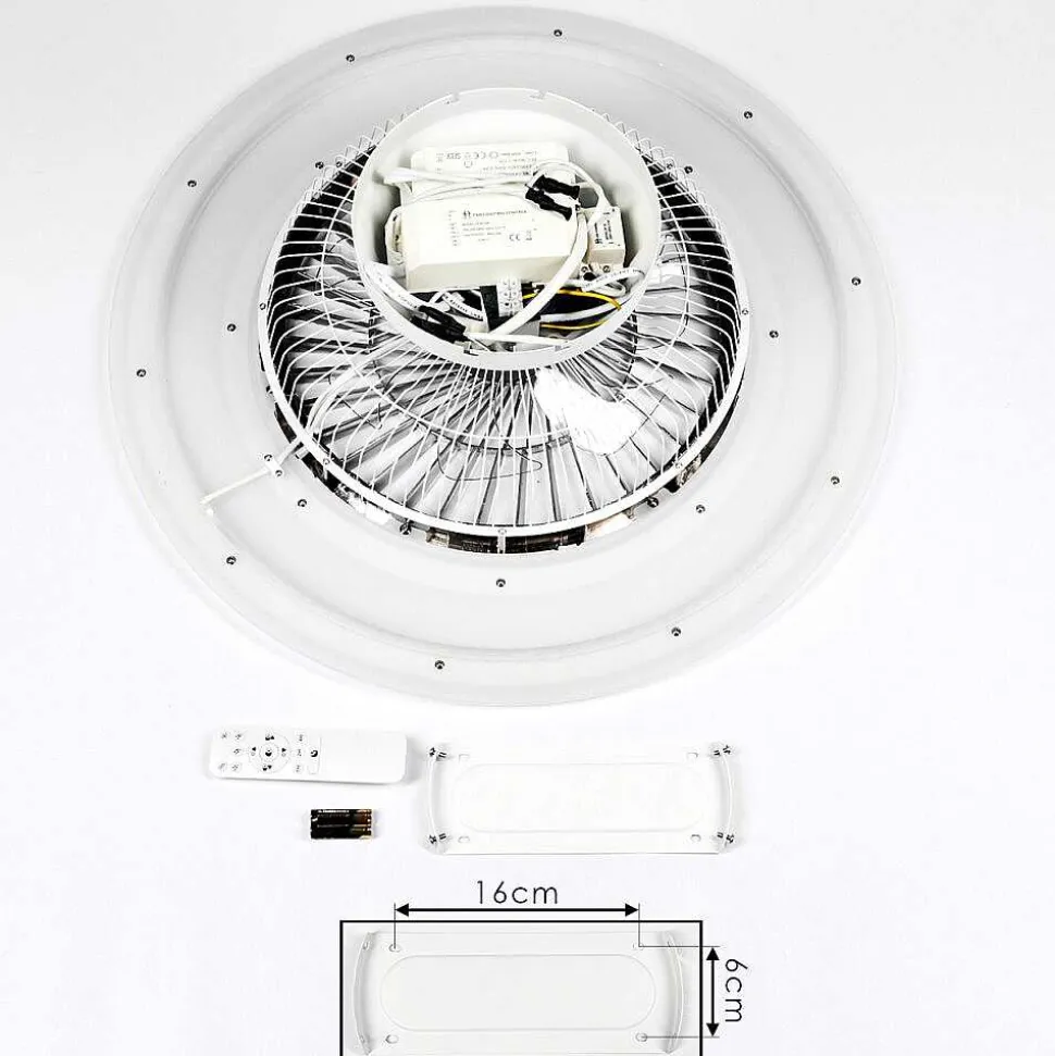 Ventilateur De Plafond Terradura Led Chrome, Blanc, 1 Lumiere, Telecommandes