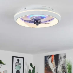 Ventilateur De Plafond Tirkkala Led Blanc, 1 Lumiere