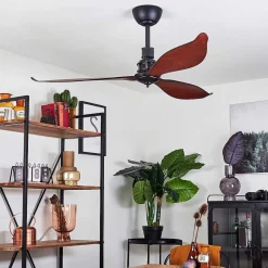 Ventilateur De Plafond Torgnes Brun, Couleur Bois, Noir, Telecommandes
