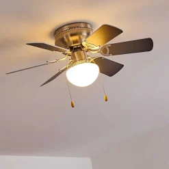 Ventilateur De Plafond Trillo Gris, Nickel Mat, Blanc, 1 Lumiere