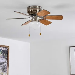 Ventilateur De Plafond Trillo Nickel Mat, 1 Lumiere