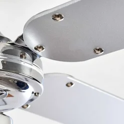 Ventilateur De Plafond Valletta Chrome, Argente, Blanc, 1 Lumiere