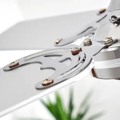 Ventilateur De Plafond Valletta Chrome, Argente, Blanc, 1 Lumiere