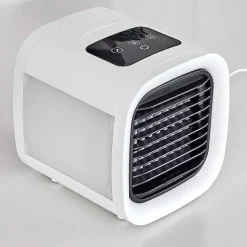 Ventilateur De Table Chania Led Noir, Blanc, 1 Lumiere, Changeur De Couleurs