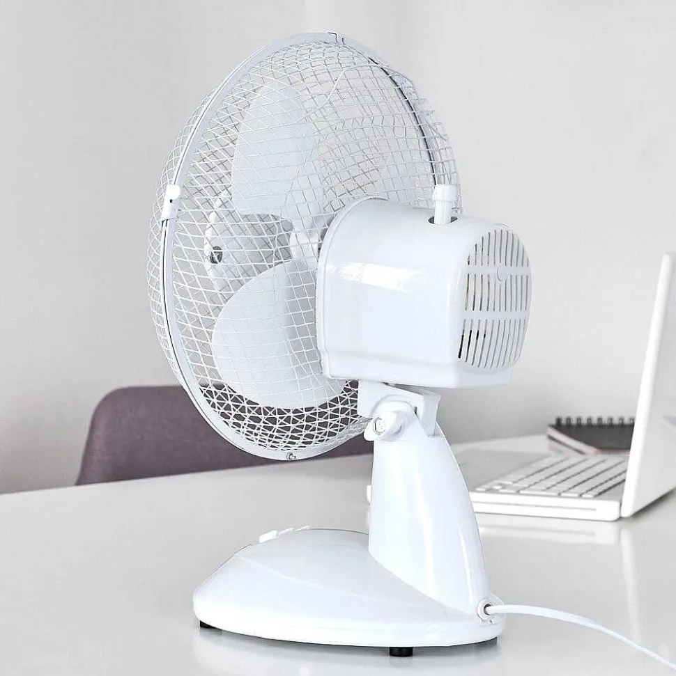 Ventilateur De Table Sopot Chrome, Blanc