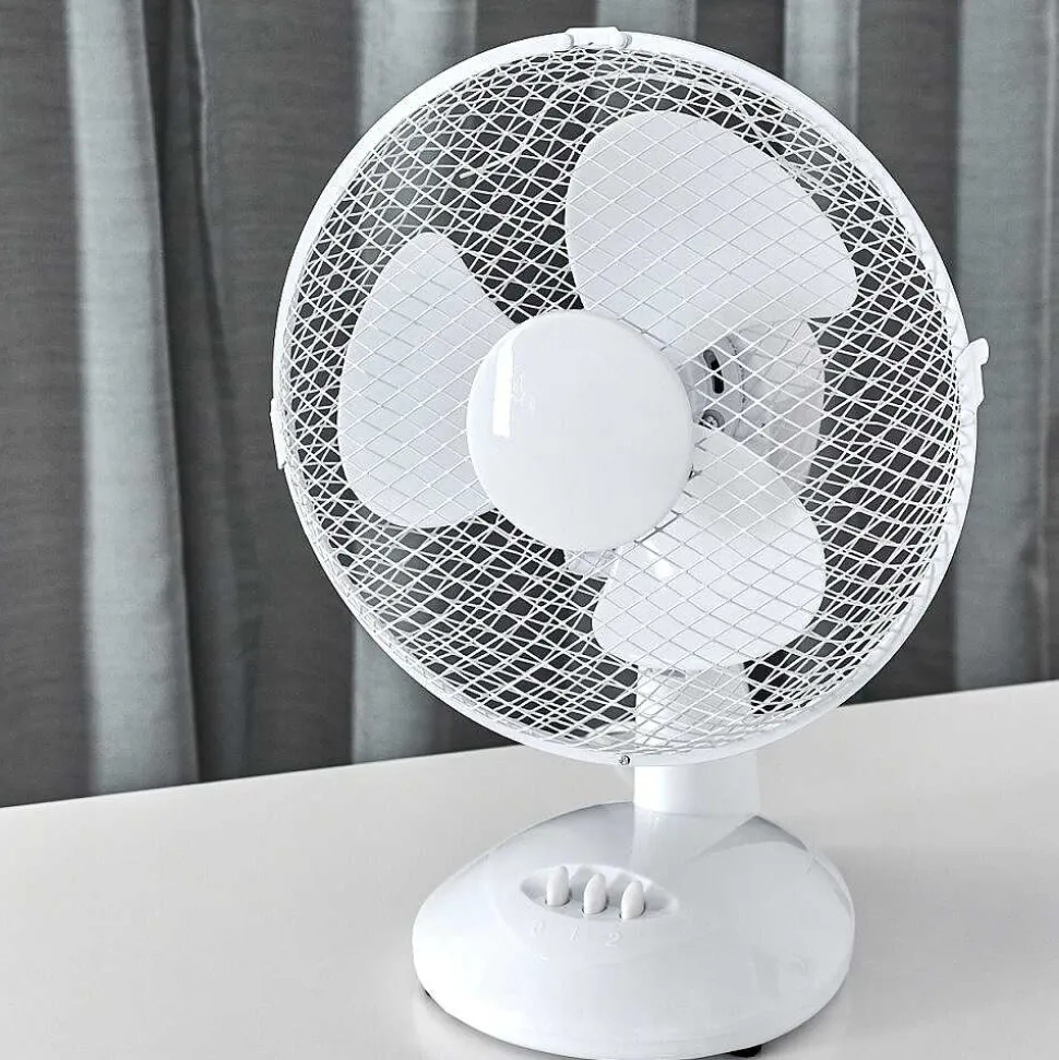 Ventilateur De Table Sopot Chrome, Blanc