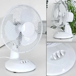 Ventilateur De Table Sopot Chrome, Blanc