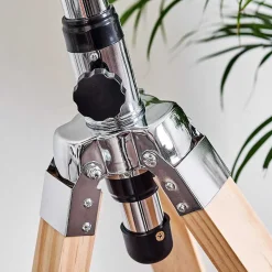 Ventilateur Magaluf Chrome, Bois Clair