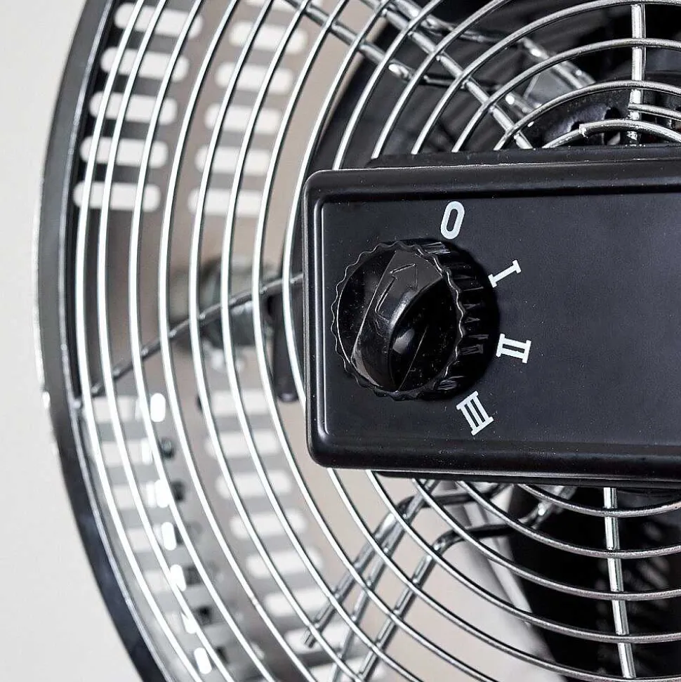 Ventilateur Magaluf Chrome, Bois Clair