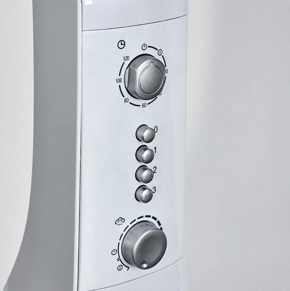 Ventilateur Rethymno Chrome, Argente, Blanc