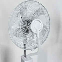 Ventilateur Rethymno Chrome, Argente, Blanc