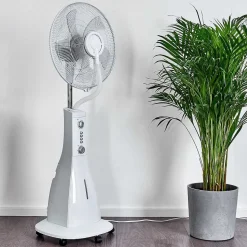 Ventilateur Rethymno Chrome, Argente, Blanc