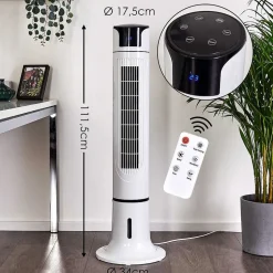 Ventilateur Urbino Tower Noir, Blanc, Telecommandes